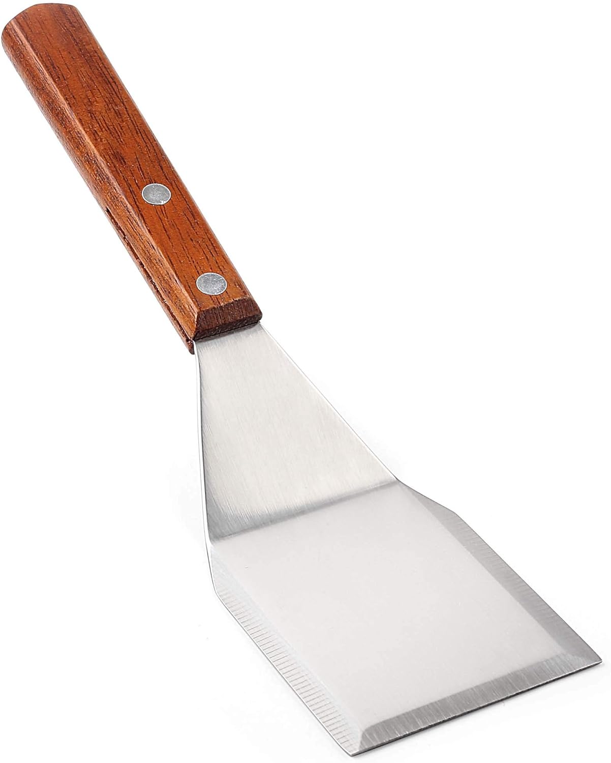 Homi styles Cookie/Brownie Spatula Small Metal Spatula With Merbau Wooden Handle | Heavy Duty Stainless Steel Flipper With Beveled Edges | Small