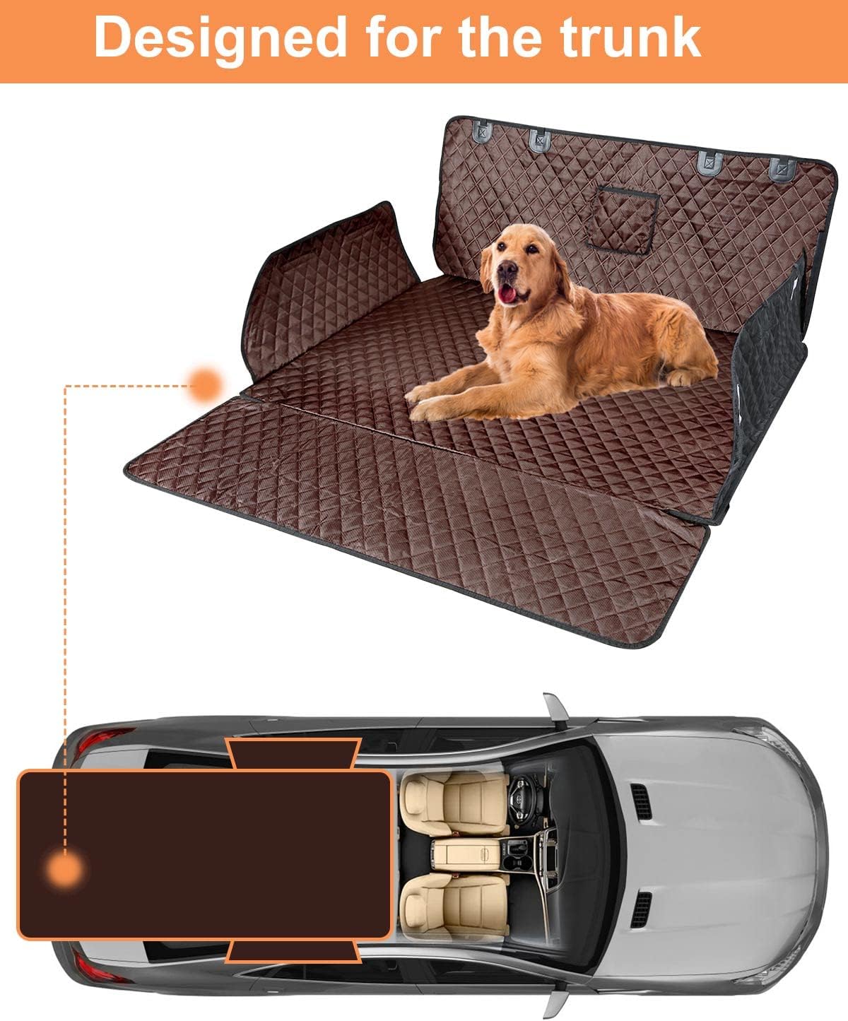 PETICON SUV Cargo Liner for Dogs, Trunk Cover with Bumper Flap Protector