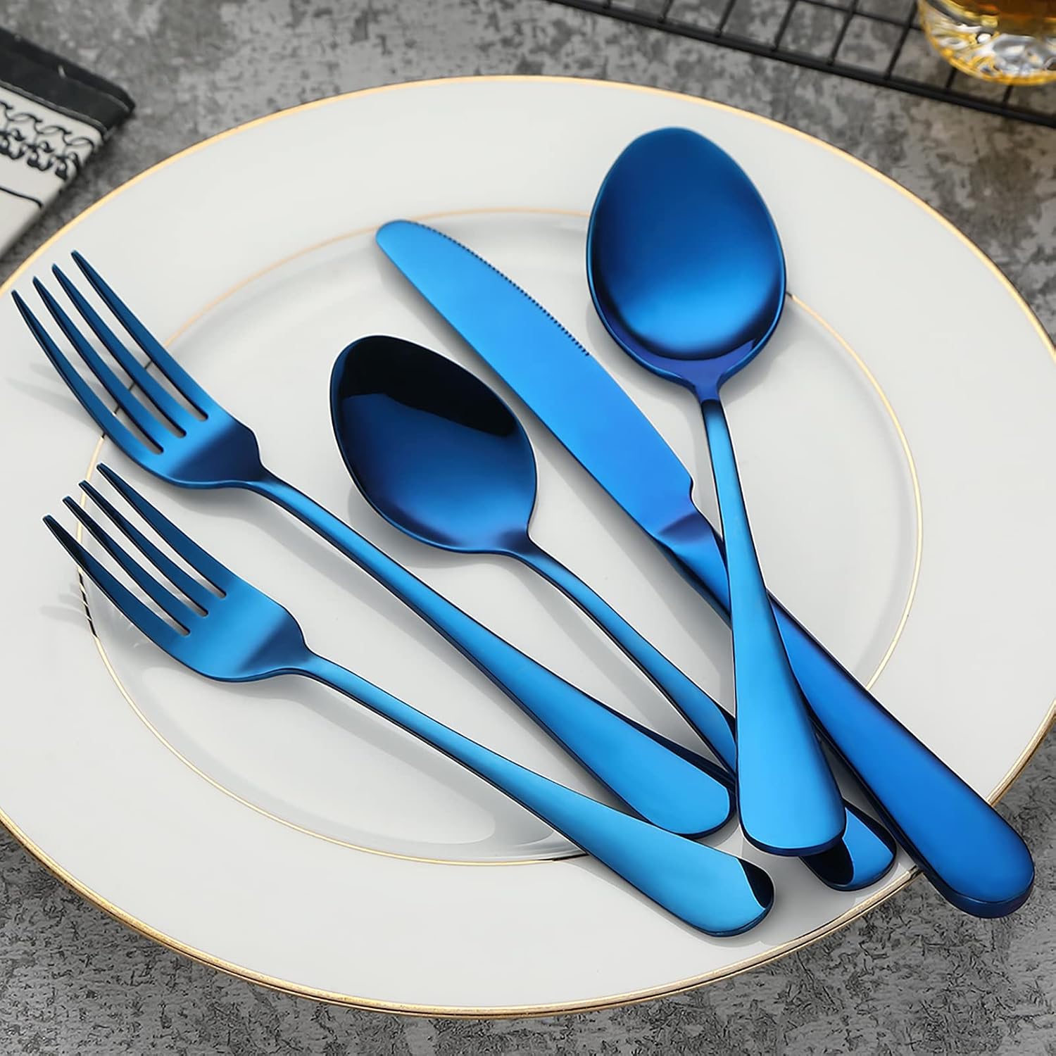 VANDBAO Rainbow Flatware Cutlery Silverware Set 20 Pieces, Stainless Steel Colorful Utensils, Tableware Set Service for 4, Include Knife/Fork/Spoon