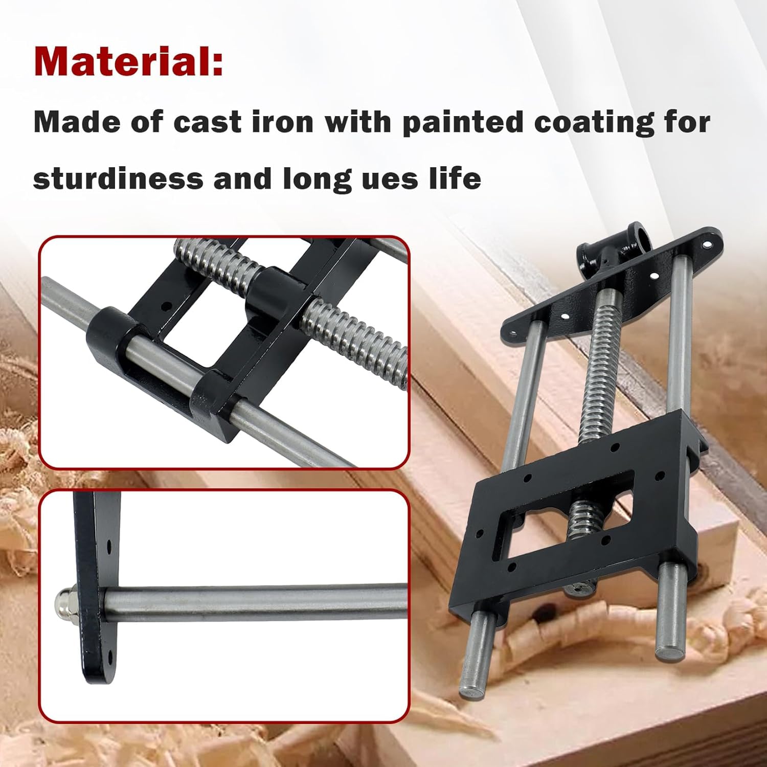 findmall 9 Inch Woodworking Front Vise Heavy-Duty Steel and Cast Iron Front Bench Vise - Fit for Woodworking Projects