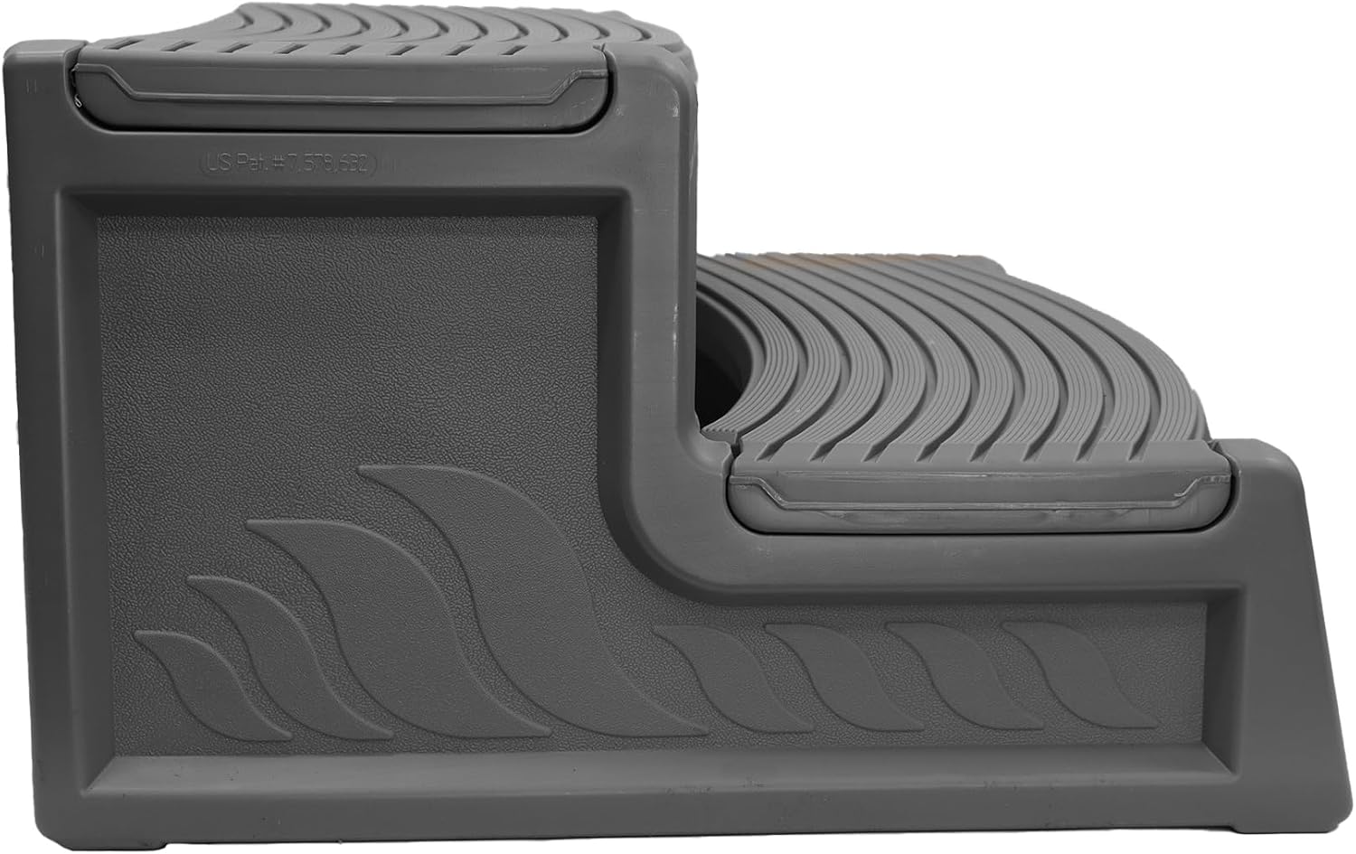 Confer Plastics Resin Multi Purpose Outdoor Non Slip Portable Spa and Hot Tub Handi-Step Deck Patio Steps Accessories, Charcoal Grey