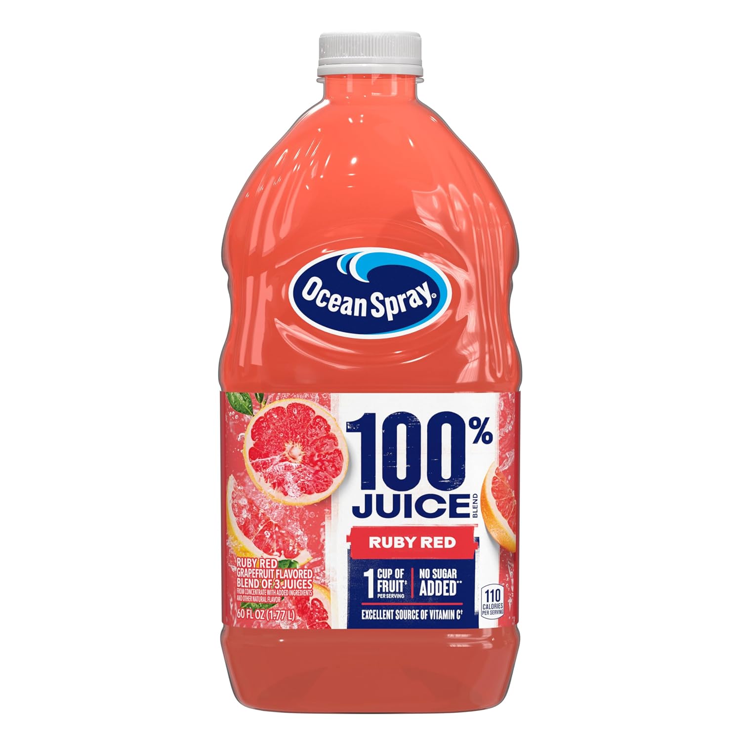Ocean Spray 100% Juice, Ruby Red Grapefruit, 60 Ounce Bottle (Packaging May Vary)