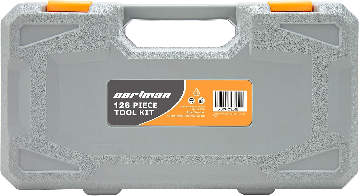 CARTMAN 39-Piece Household Tool Set, Orange Hand Kit With Storage Case | Complete assortment for home repairs, DIY projects, furniture setup, crafting, and daily household fixes in toolbox.
