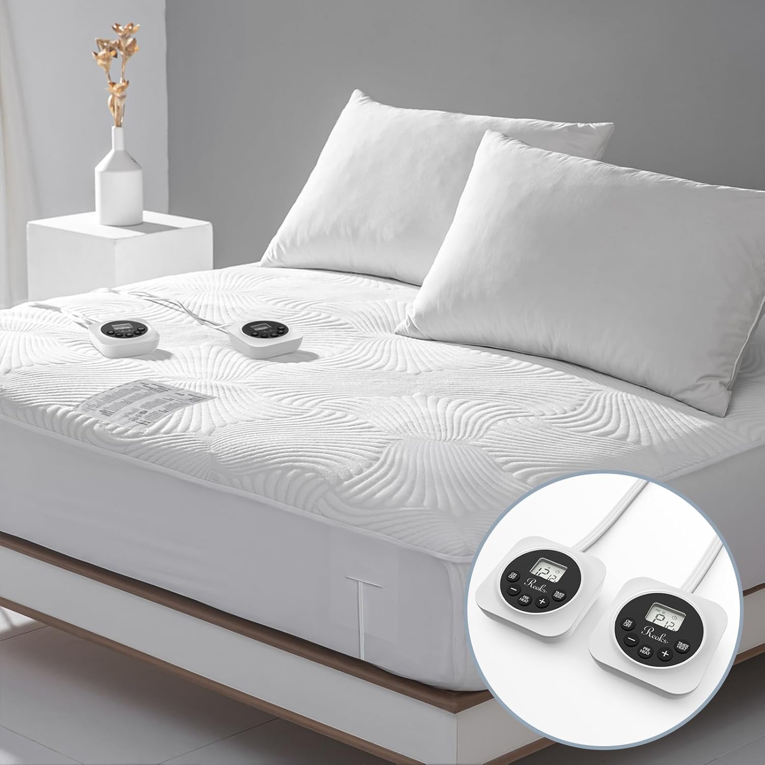 Heated Mattress Pad King, 3D Air Fabric, Preheat & Memory for Cold Winter
