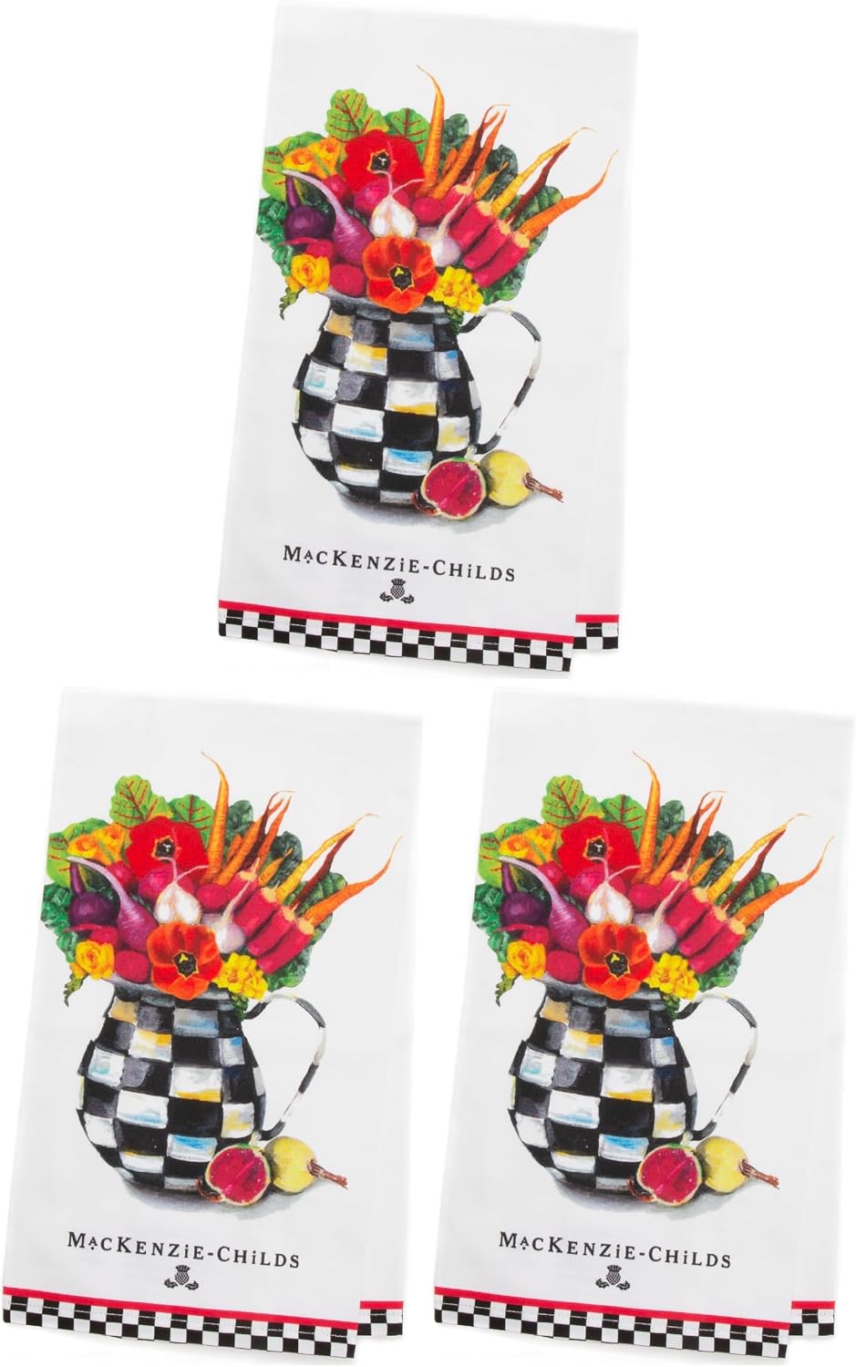 MACKENZIE-CHILDS Cotton Dish Towel, Hydrangea Tea Kettle