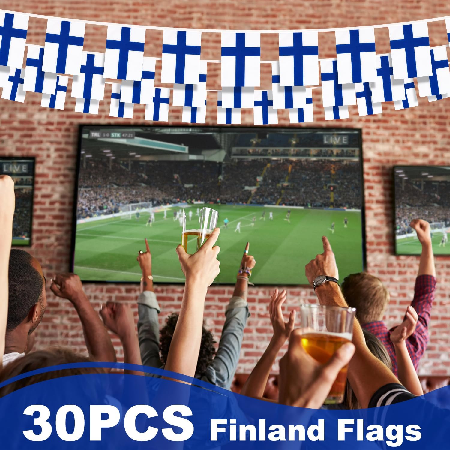 Nicaragua String Flag Pennant Banner, Small Mini Nicaraguan Flags Bunting Banner, National Country Decoration for School, Party, Sports Events, Patriotic Festival, 33 Feet 30 Flags