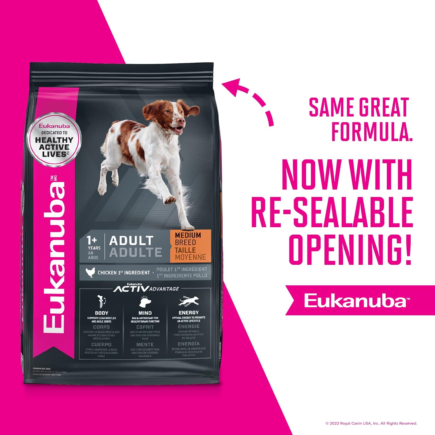 Eukanuba Adult Medium Breed Dry Dog Food, 35 lb bag.