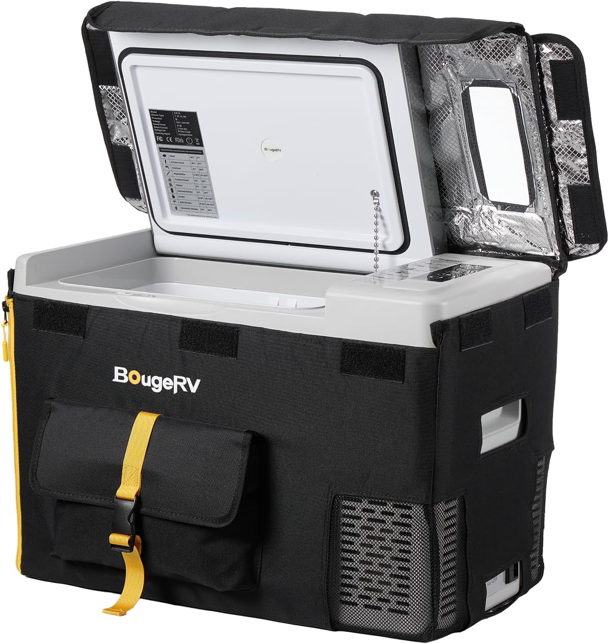 BougeRV 12v refrigerator 23 Quart, -8℉~50℉ Portable Freezer for Car, Grey