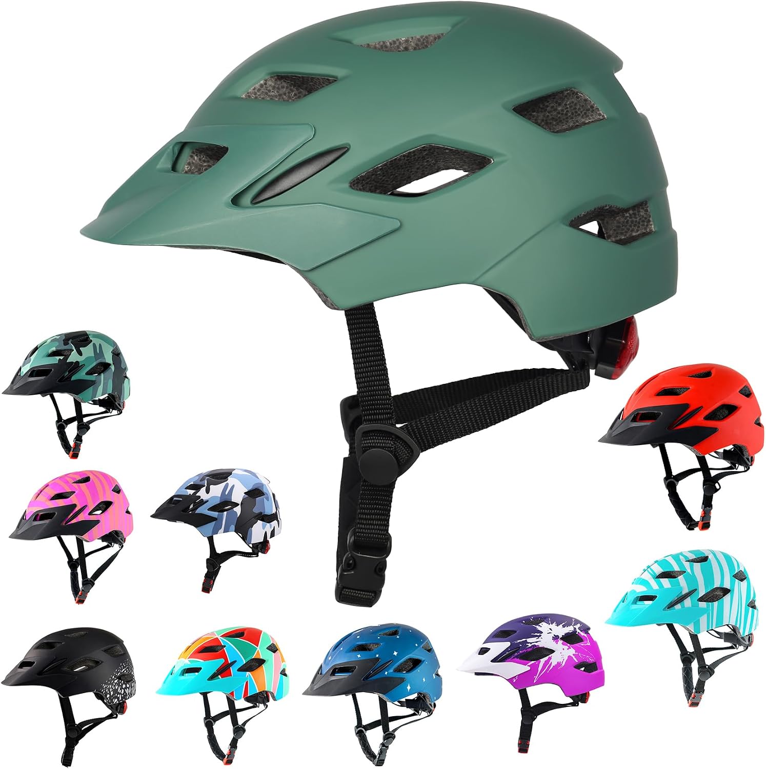 Kids Bike Helmet with LED Light for Youth Teen Toddler Boys Girls