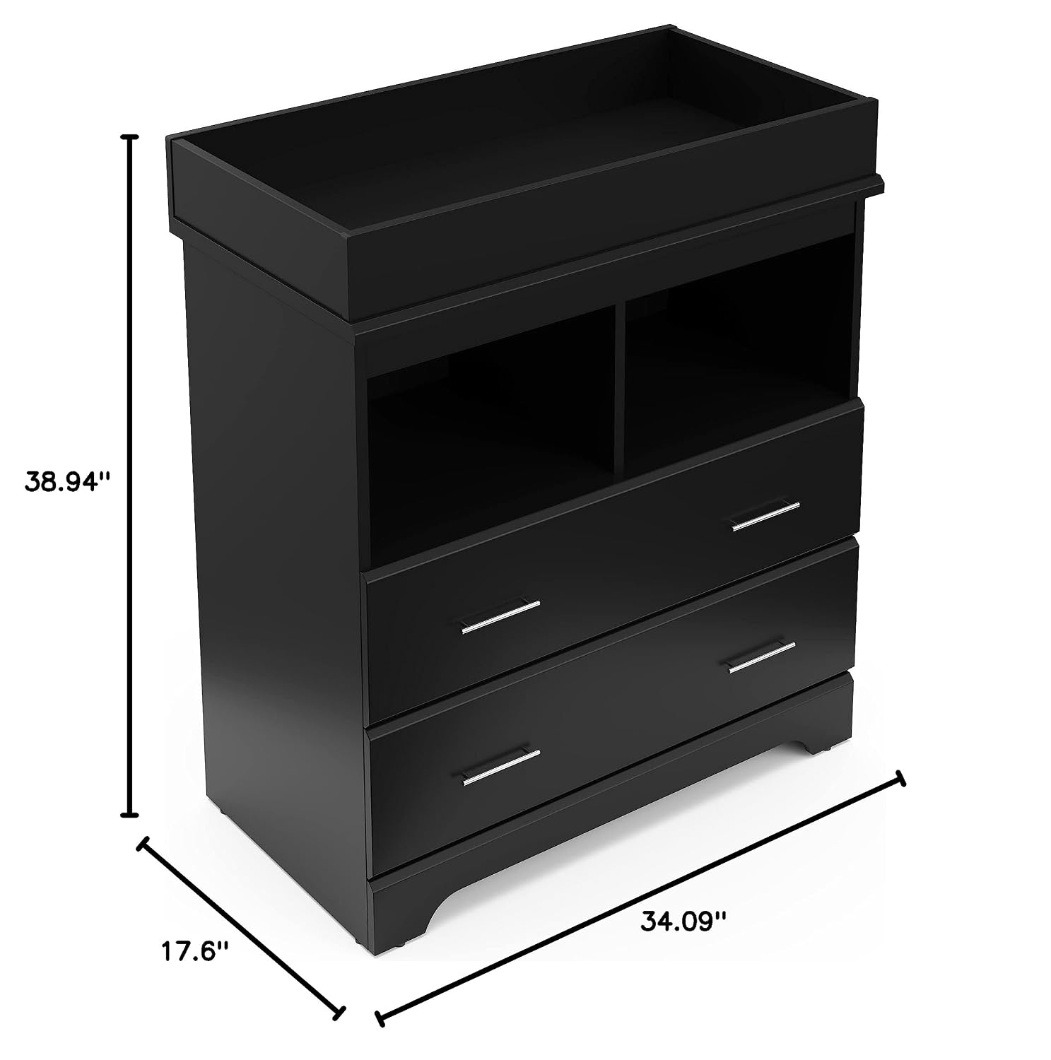 Storkcraft Brookside 2 Drawer Changing Table Dresser, Pebble Gray