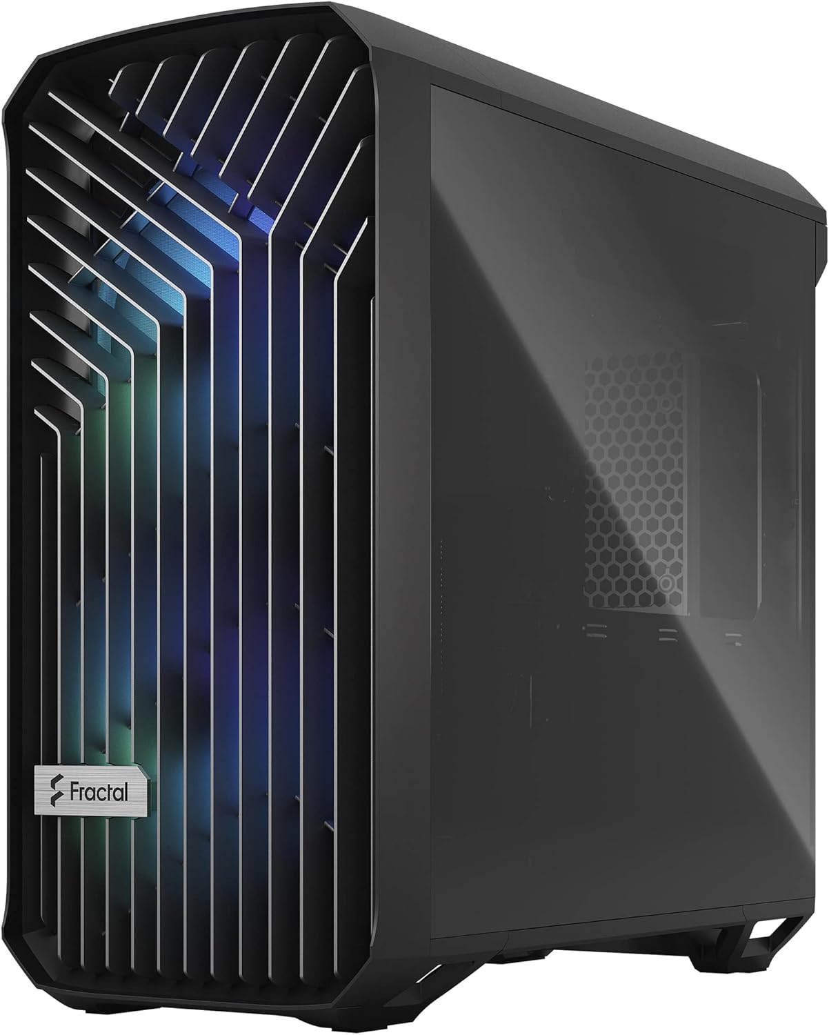 Fractal Design Torrent Compact RGB Black - Light Tint Tempered Glass Side Panels - Open Grille for Maximum air Intake - Two 180mm RGB PWM Fans