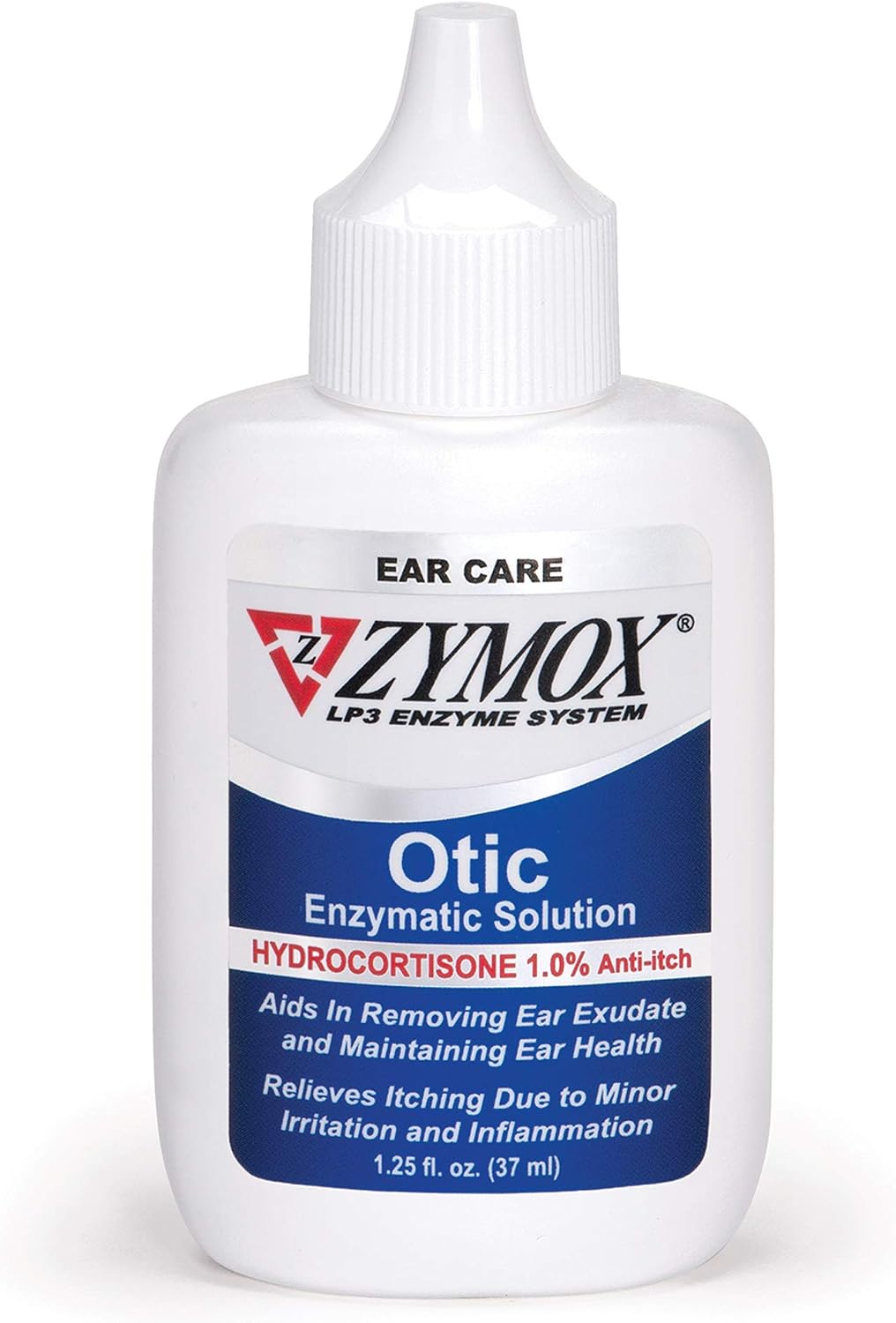 Zymox Otic Enzymatic Solution for Dogs and Cats to Soothe Ear Infections with 1% Hydrocortisone for Itch Relief, 4oz
