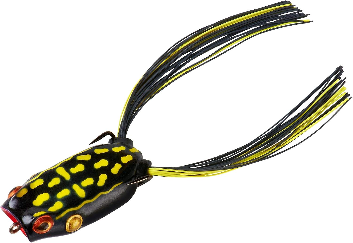 BOOYAH Poppin' Pad Crasher Topwater Bass Fishing Hollow Body Frog Lure with Weedless Hooks