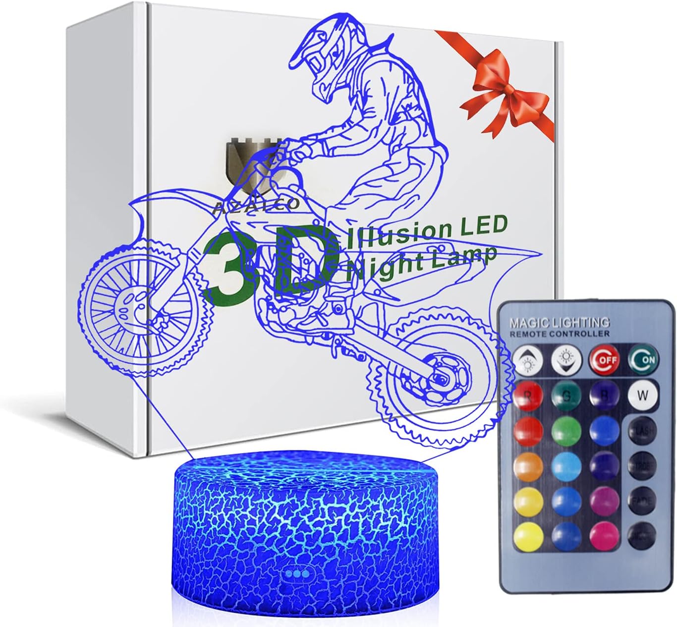 Volleyball 3D Illusion Night Light,16 Colors Changing Touch Switch & Remote Control,Acrylic Flat & ABS White Crack Base &USB Cable Table Lamp