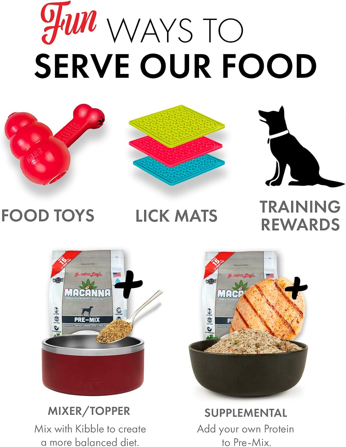Grandma Lucy's Macanna Dog Food, Grain Free and Freeze-Dried - Salmon Recipe, 3Lb Bag