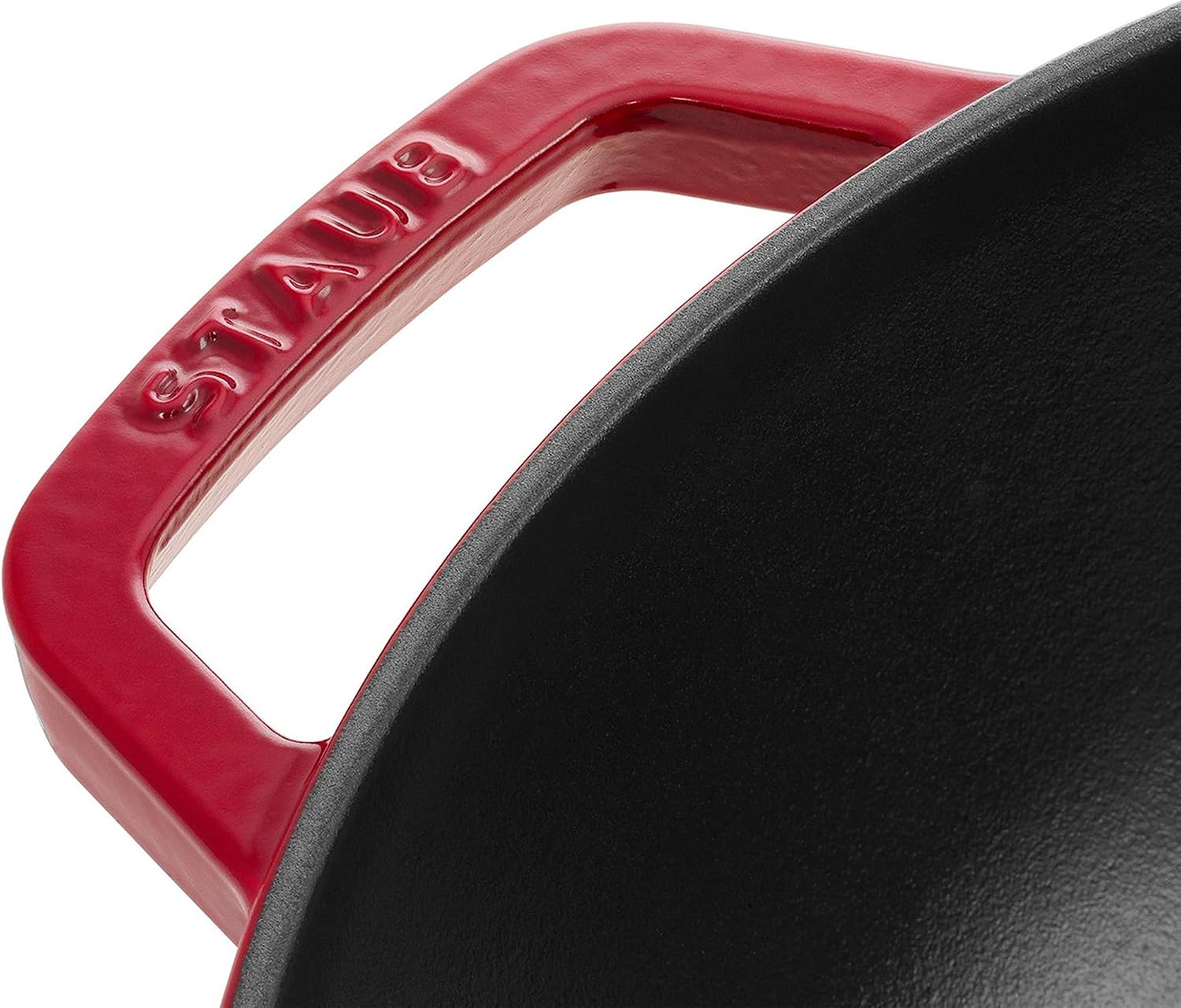 Staub Cast Iron Perfect Pan, Wok, Dutch Oven, 4.5-quart, serves 4-5, Made in France, Dark Blue
