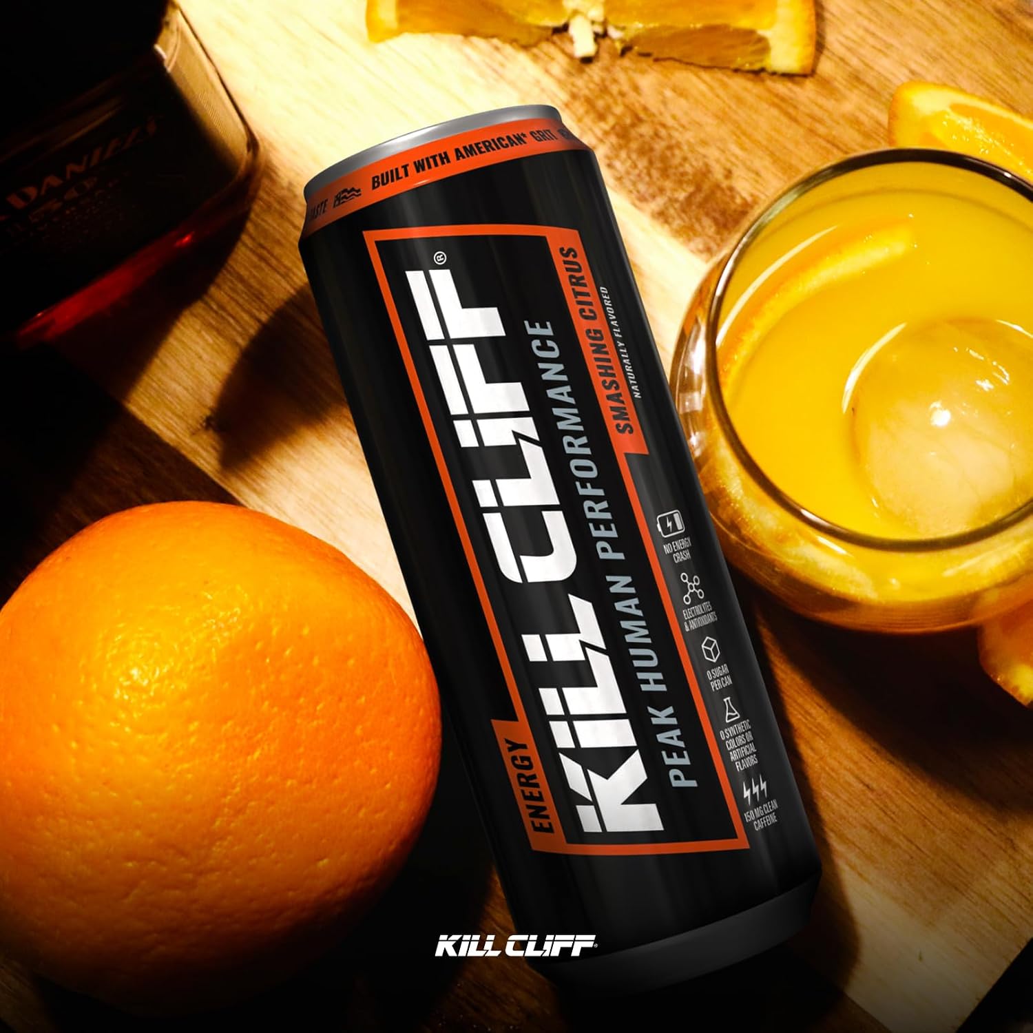 Kill Cliff Energy Drink - Sugar Free - Smashing Citrus 12 oz 12 Pack