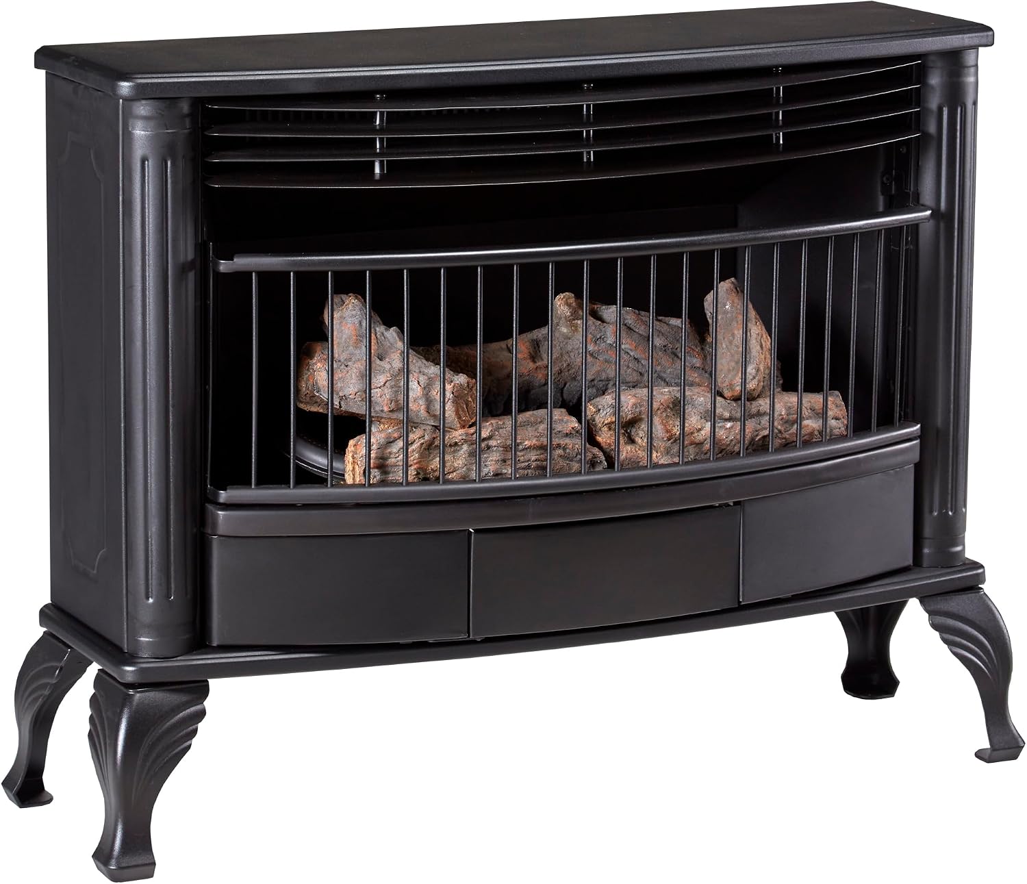 ProCom Ventless Dual Fuel Gas Stove - 25,000 BTU, Remote Control, Black Finish - Model# QNSD250RT