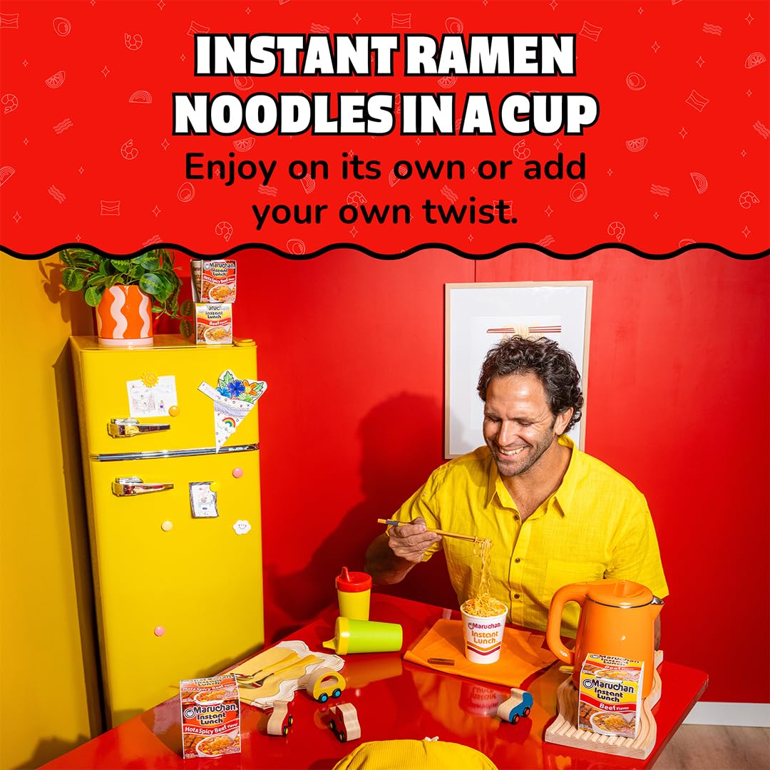 Maruchan Instant Lunch Ramen Noodles, Cheddar Cheese Flavor – Japanese-Style Instant Noodle Soup, Easy Meal Ready in 3 Minutes – 2.25 Oz. (12 Pack)