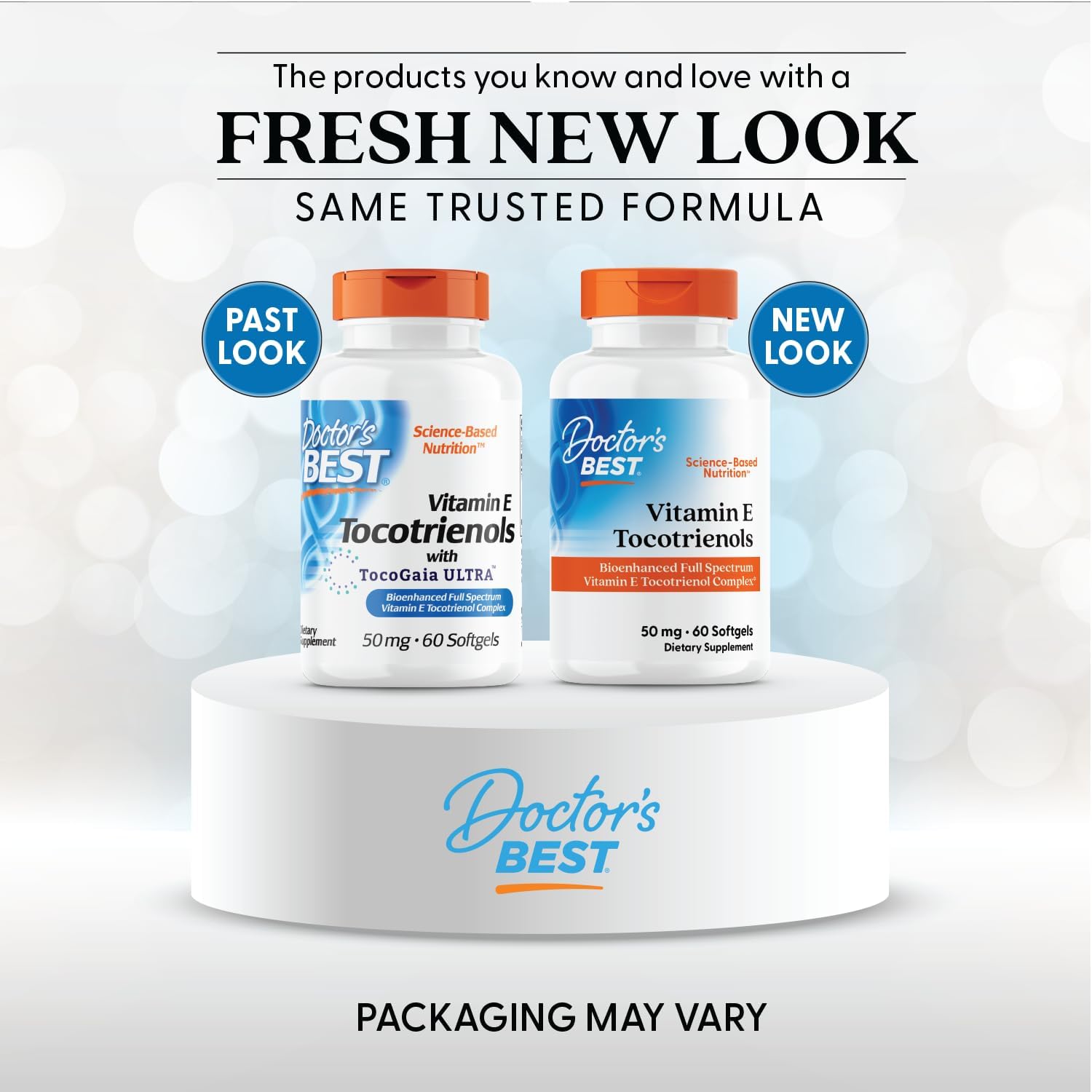 Doctor's Best Vitamin E Tocotrienols contains TocoGaia ULTRA™ bioenhanced full spectrum vitamin E complex, 60 Count