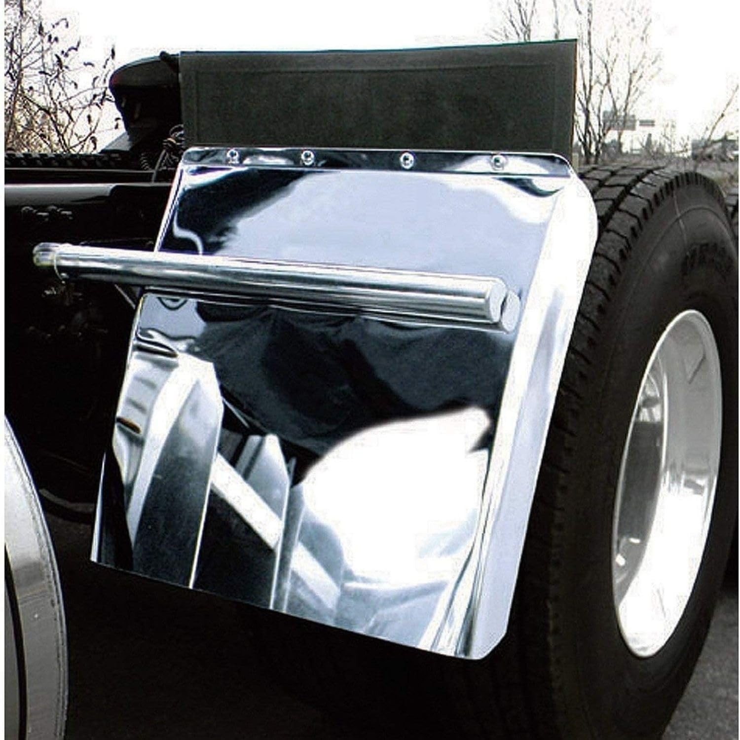 TORQUE Quarter Fenders for Semi Truck, 24" x 24" Black Poly, Tube Bracket and Mounting Hardware Included, Right Left, Quarter Fender Kit Set (TRQF311)