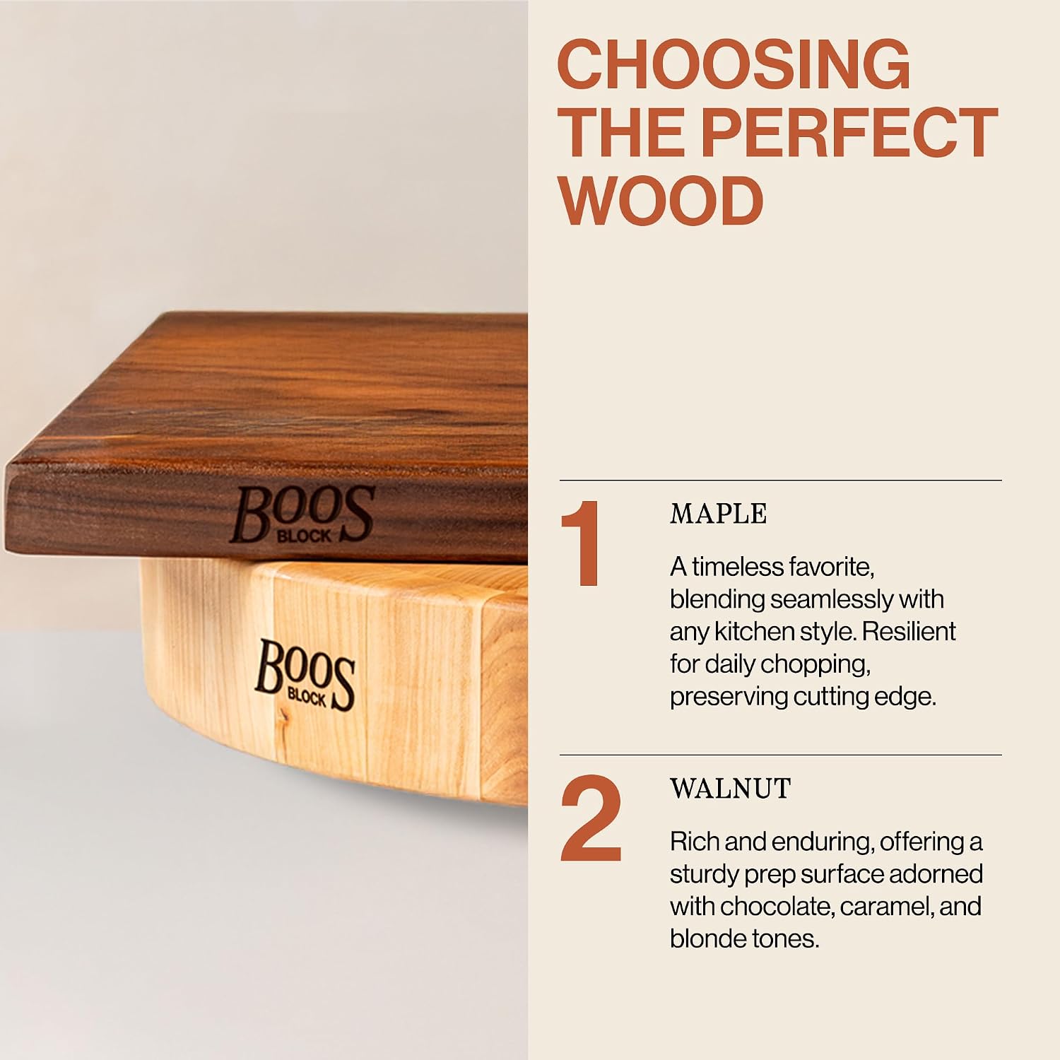 John Boos CCB Series Square Wooden Maple Cutting Board 18”x18” – 2.25” Thick, 22-lb Reversible Butcher Block with End-Grain & Finger Grips – Made in the USA