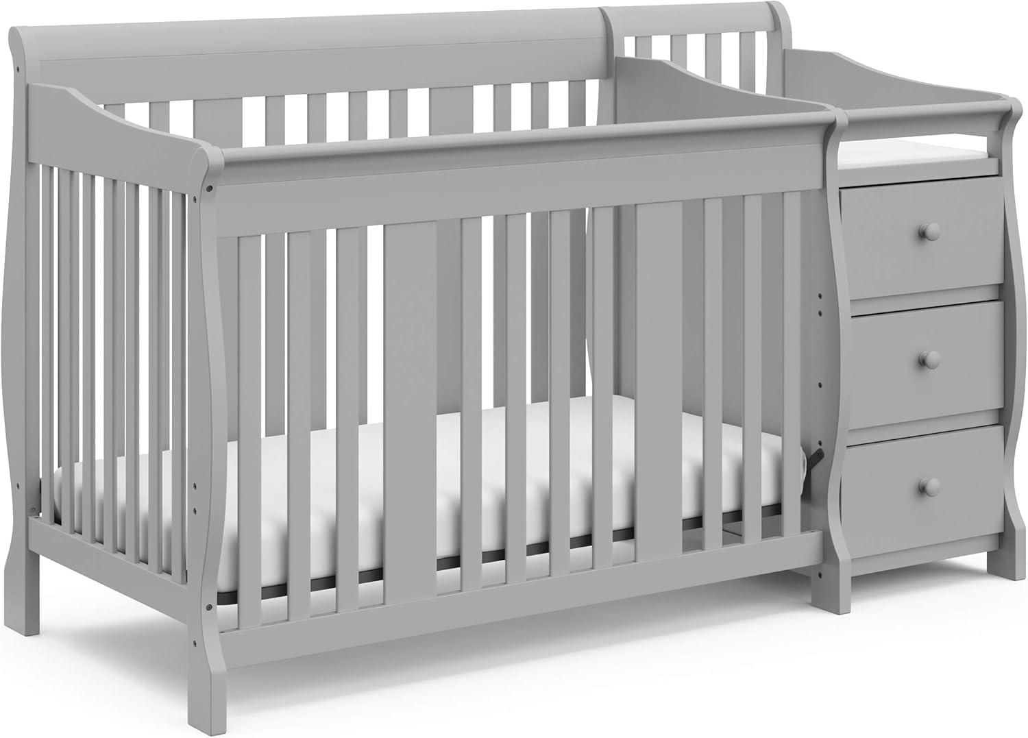 Storkcraft Portofino 5-in-1 Convertible Crib and Changer, Pebble Gray