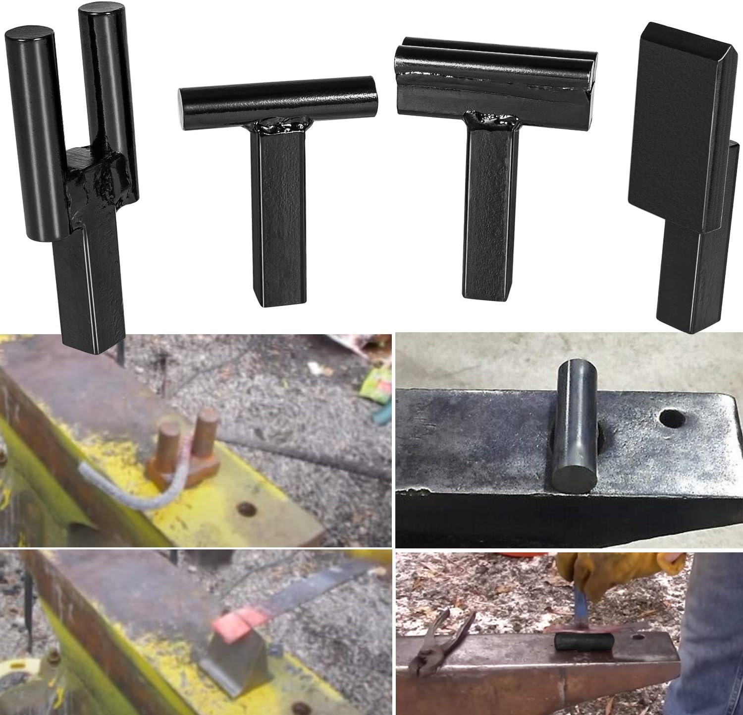 Blacksmith Anvil Hardy Tool Set 1Inch Creasing Tool Stake,Bottom Fuller,Hot Cut Tool,Turning Bending Scrolling Fork.(4PCS)