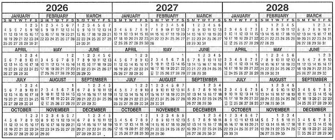 50 Page Checkbook Registers Standard Check Register Bank Transaction Register with 2026 2027 2028 Calendars, Set of 3