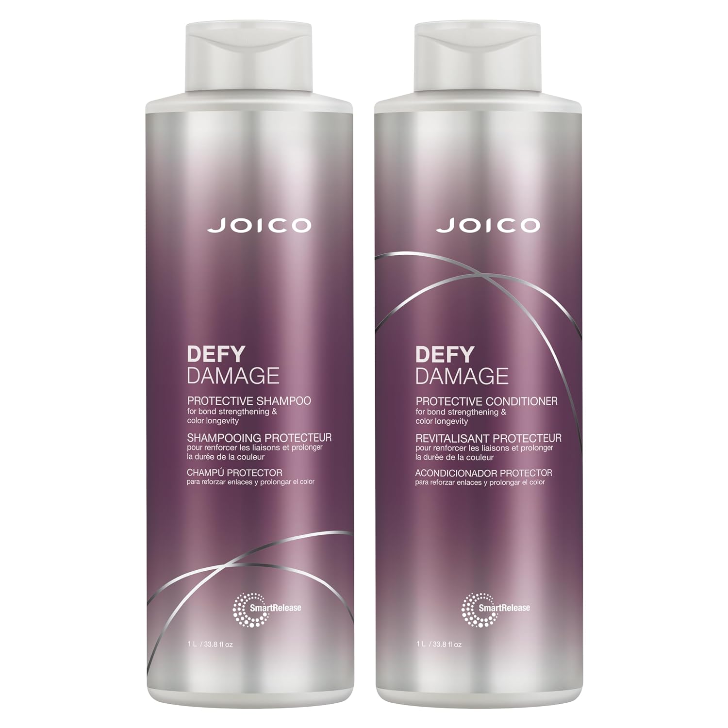 Joico Defy Damage Protective Shampoo & Conditioner Set | For Color-Treated Hair | Strengthen Bonds & Preserve Hair Color | With Moringa Seed Oil &