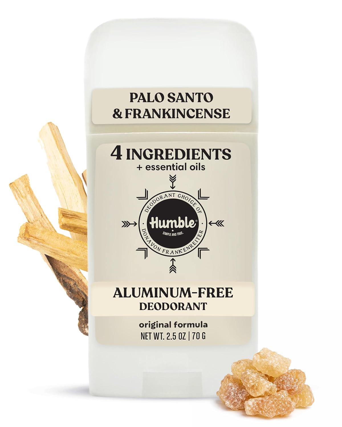 Humble Aluminum-Free Deodorant, Simply Unscented - 1 Pack | Baking Soda-Free, Clean, Fresh, Natural, Essential Oils, Sensitive Skin, Long-Lasting Odor Control, Cruelty-Free, Men & Women