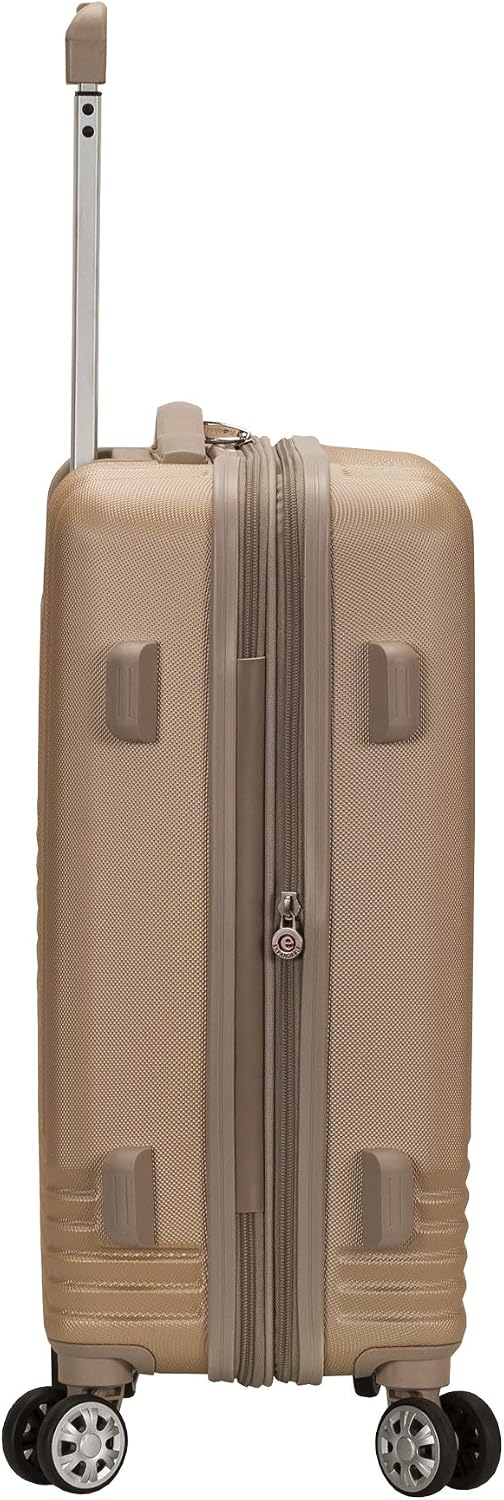 Rockland Star Trail Hardside 2 Piece Expandable Spinner Wheel Luggage Set, (20"/24"/28"), Champagne
