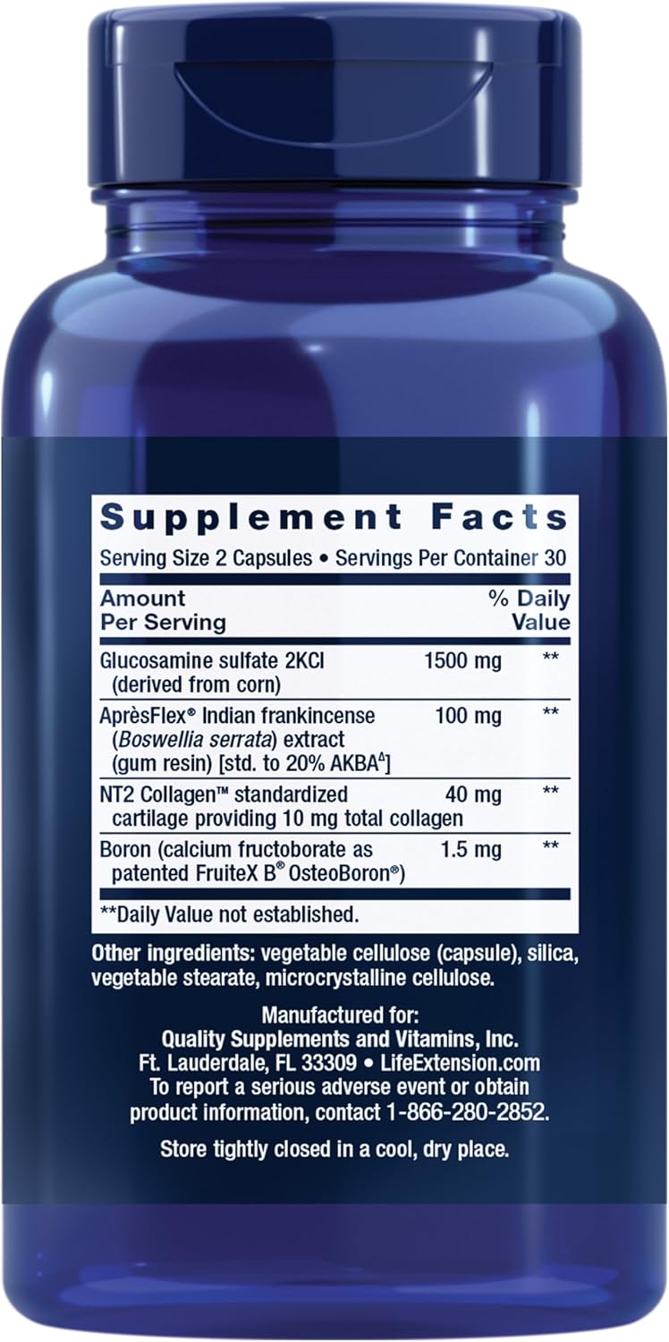 Life Extension ArthroMax® Advanced NT2 Collagen™ & AprèsFlex®, glucosamine sulfate, Boswellia (Indian Frankincense), Joint Health, Mobility