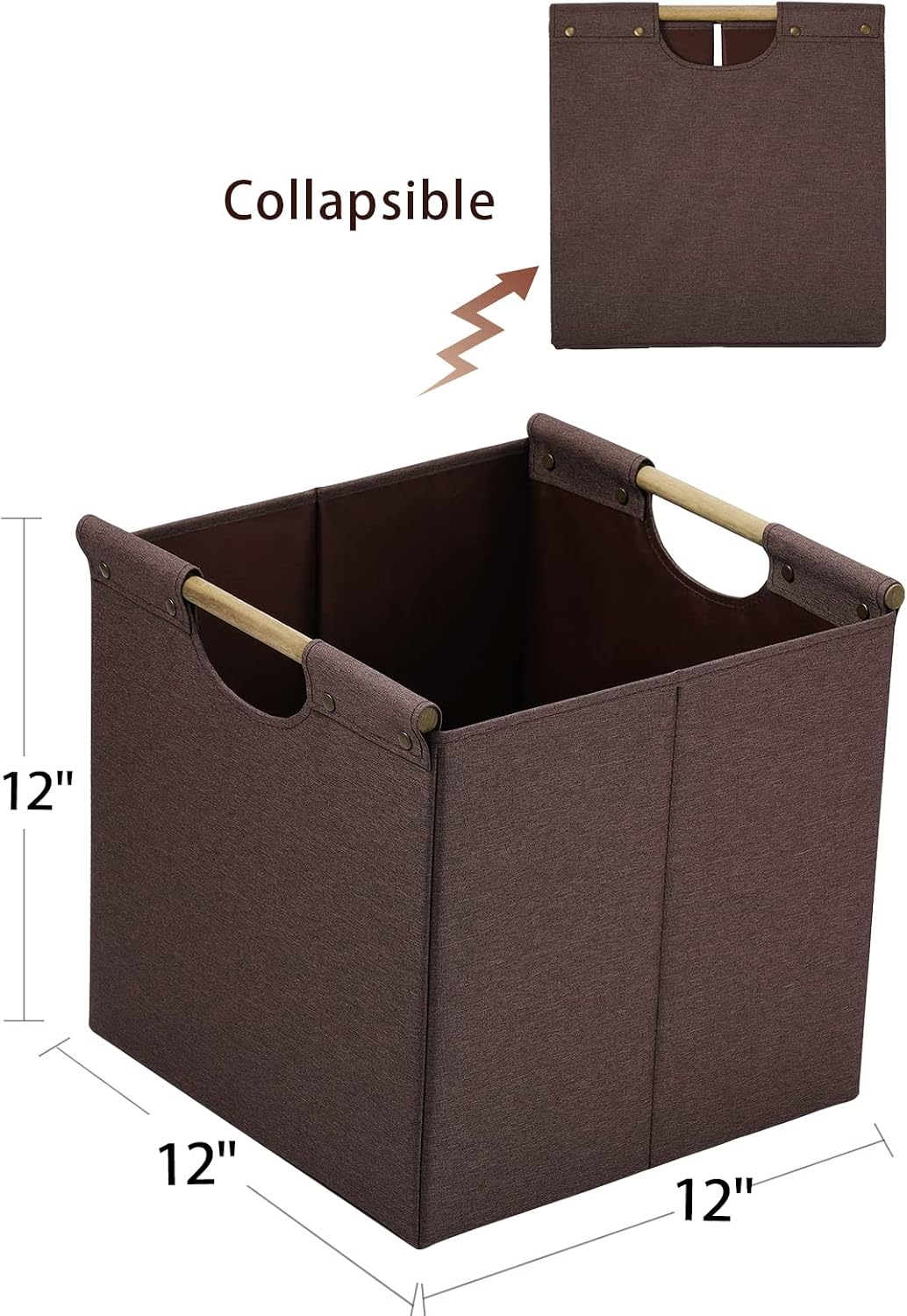 HOONEX Collapsible Storage Bins, 13x13x13 Inches Storage Cubes Linen Fabric, 3 Pack