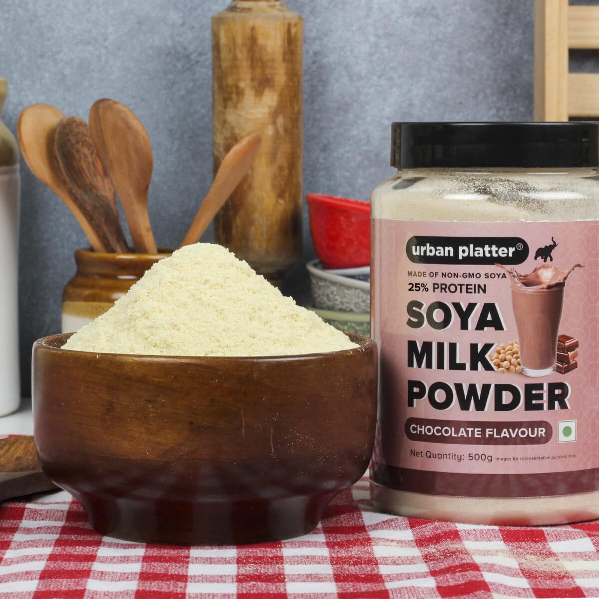 Urban Platter Soya Milk Powder | 35.27 Oz (1kg) | 49% Plant Protein | Unflavored Soy Milk for Coffee, Tea, Smoothies, Baking & Cooking | Non-GMO, Dairy-Free, Vegan
