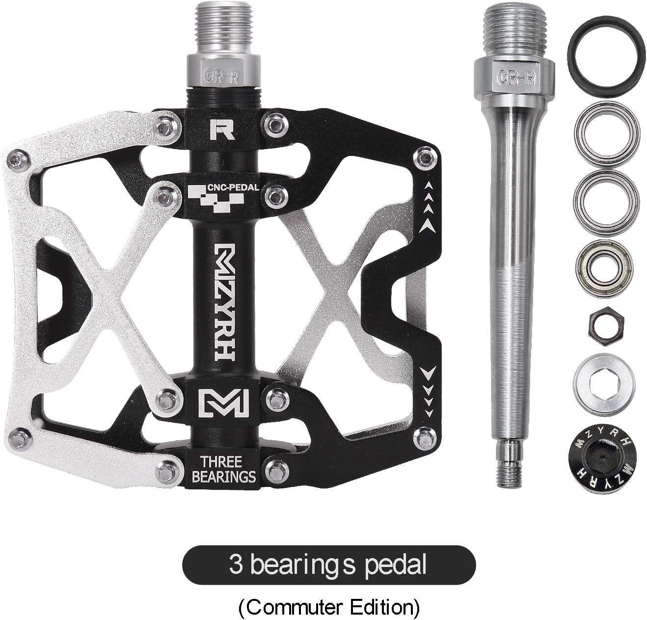 MZYRH Mountain Bike Pedals, Ultra Strong Colorful CNC Machined 9/16" Cycling Sealed 3 Bearing Pedals