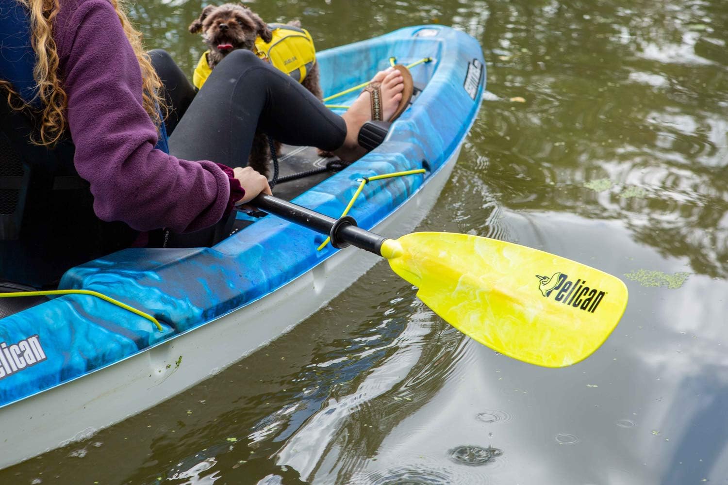 Pelican - Poseidon Paddle - Aluminum Shaft with Reinforced Fiberglass Blades - Lightweight, Adjustable Kayaks Paddles - Perfect for Kayaking Boating