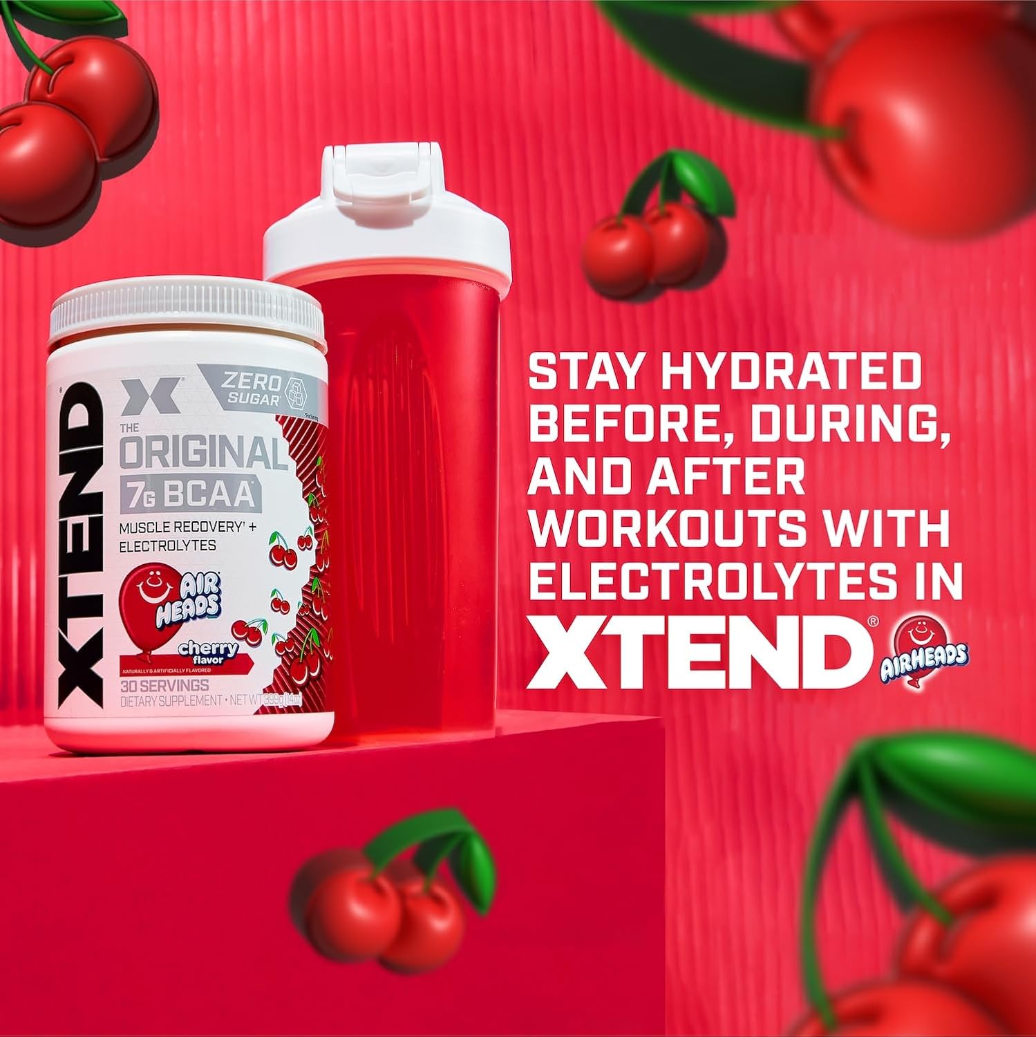 Xtend Original BCAA Powder, 7g BCAAs and 2.5g L-Glutamine for Muscle Recovery Hydration and Lean Muscle, Sugar Free Intra and Post Workout Drink with Electrolytes, Watermelon Explosion, 30 Servings