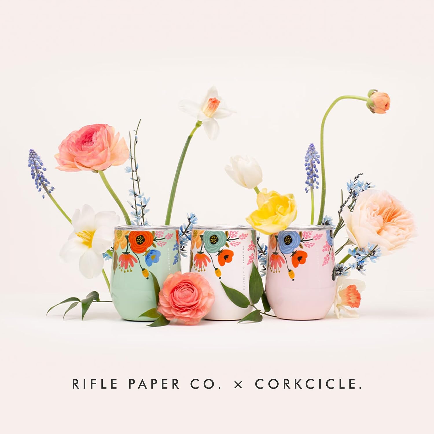 Corkcicle x Rifle Paper Co. 12 oz Insulated Tumbler, Blush Lively Floral
