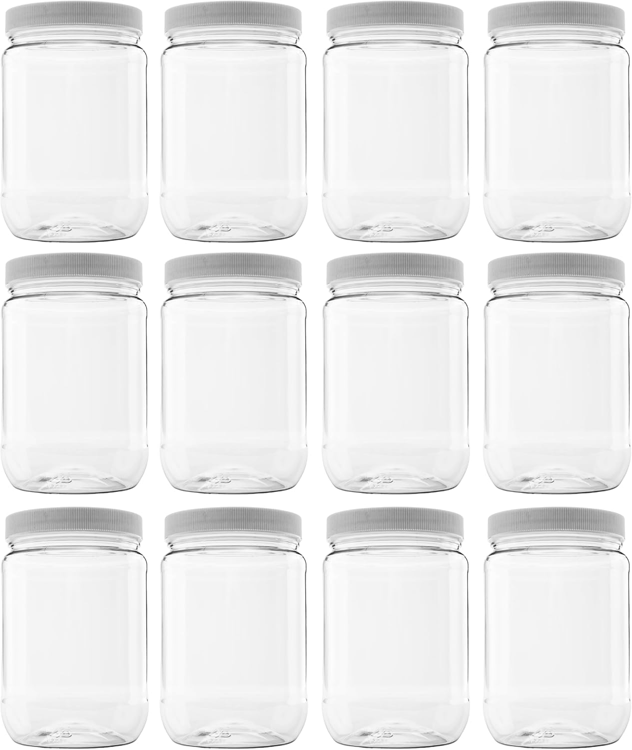 1 Pack - 128 oz (1 Gallon) Plastic Storage Jars with 110-400 Leak Proof Black Lids, Food Grade, BPA Free, Hand Wash Only (128oz, BLK, 1PK)