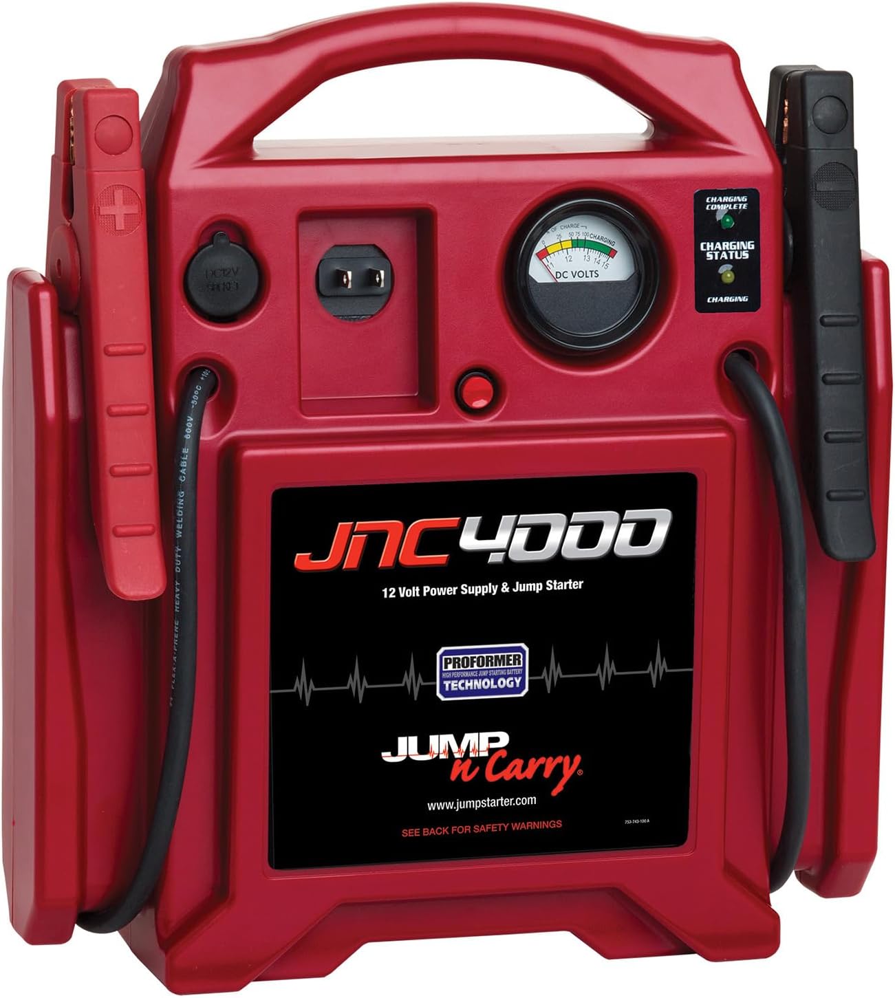 Clore Automotive Jump-N-Carry JNC4000 1100 Peak Amp 12V Jump Starter