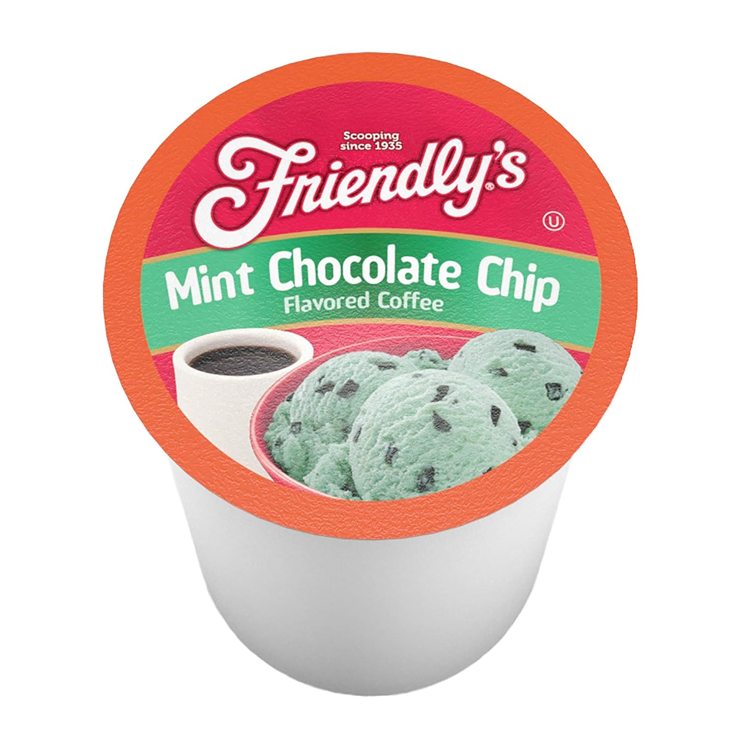 friendly's Flavored Ice Cream Coffee Pods, Compatible with Keurig K Cup Brewers (Mint Chocolate Chip, 12 Count)