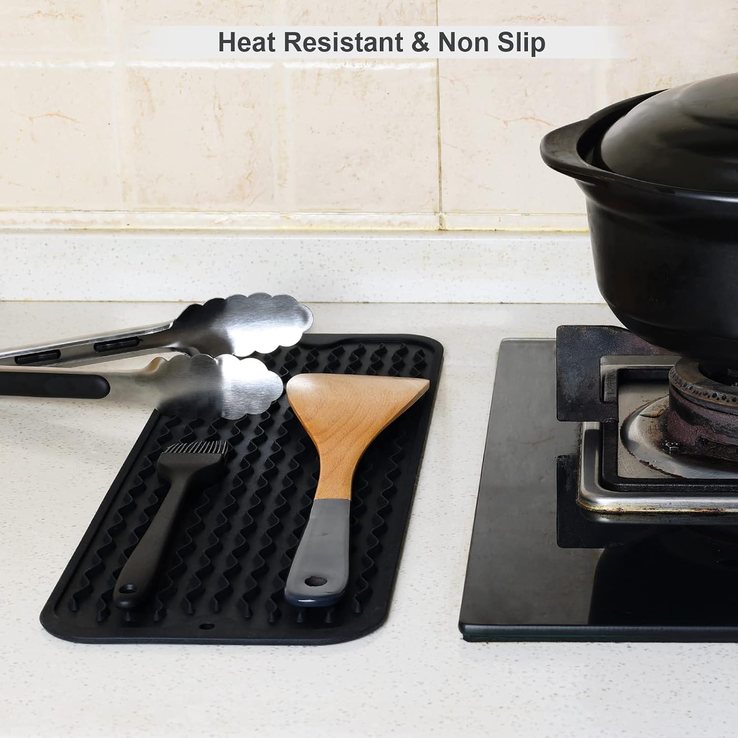 ZLR Silicone Dish Drying Mat for Kitchen Counter, Eco-Friendly Fast Dry Dish Mat, Easy Clean Multi Usage Drying Matt, Heat Resistant Trivet