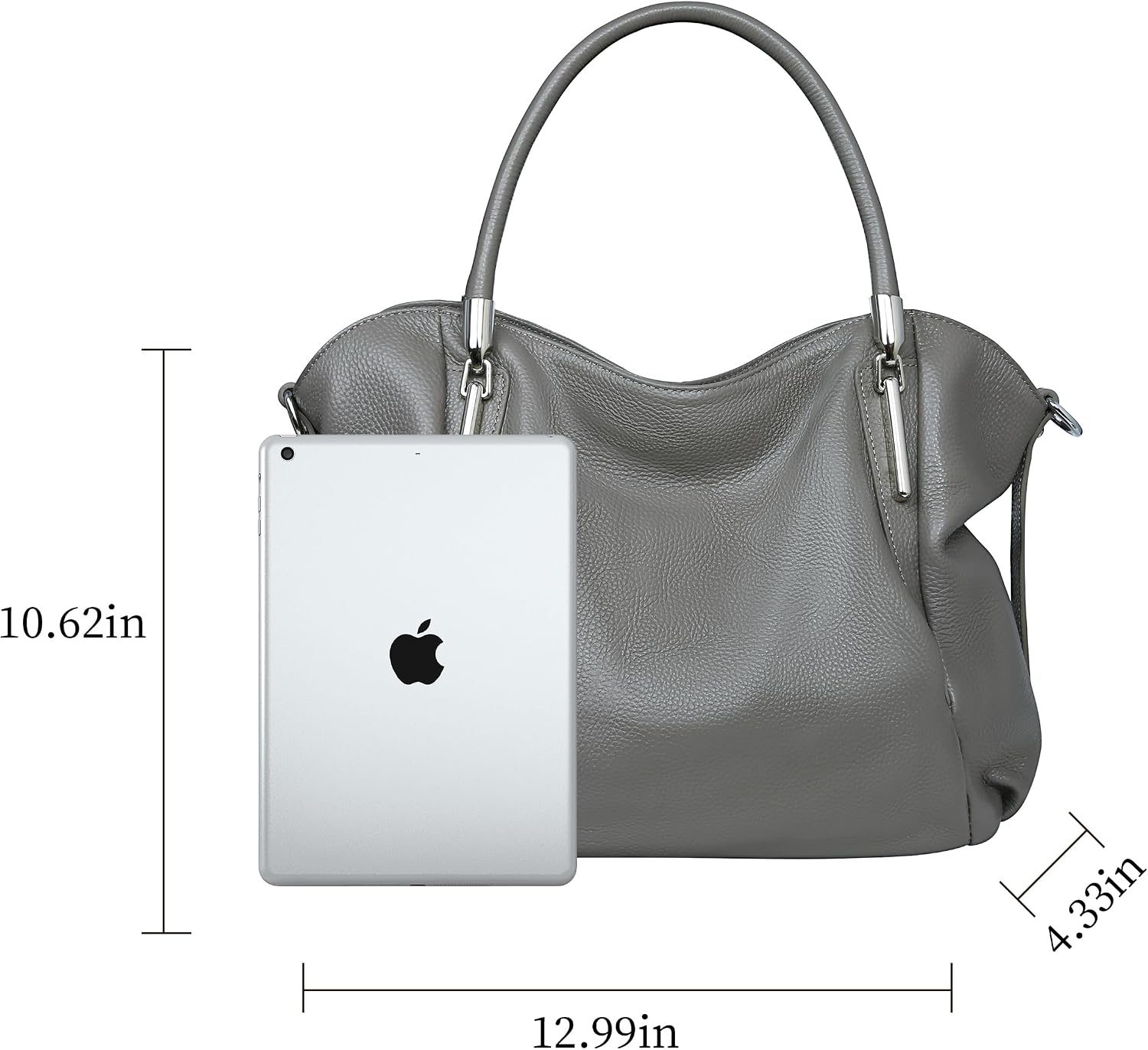 HESHE Leather Shoulder Purses for Women Tote Handbags Satchel Hobo Handbag | Designer Genuine Leather Travel Top Handle Work Bag Ladies Crossbody Purses Adjustable Straps Large Capacity Zippered Closure