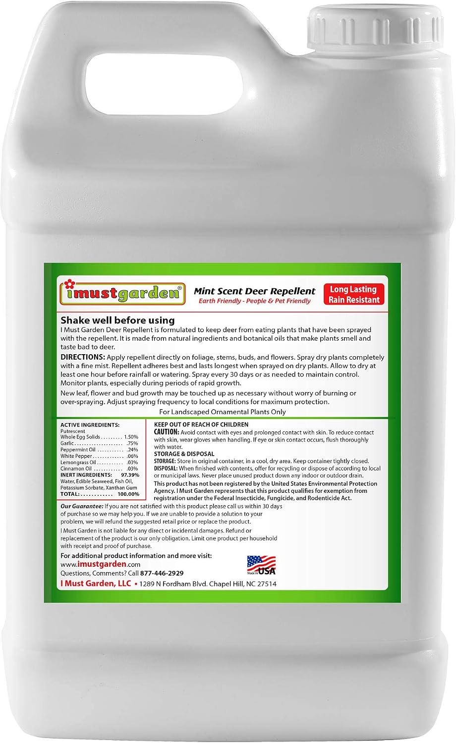 I Must Garden Deer Repellent: Powerful All-Natural Protection, 32oz Mint | Ready to Use Spray - Safe for Plants Pets & Pollinators - Pleasant Scent - Long-Lasting Control