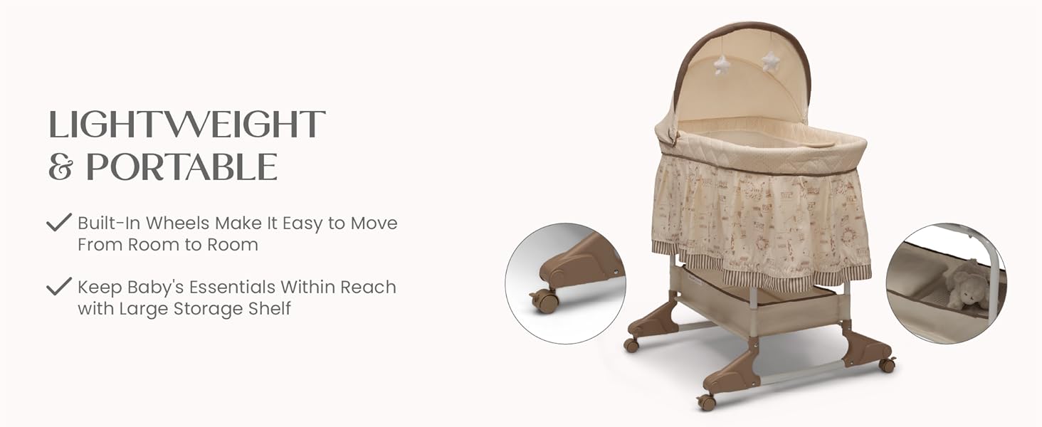 Rocking Bedside Bassinet, Play Time Jungle