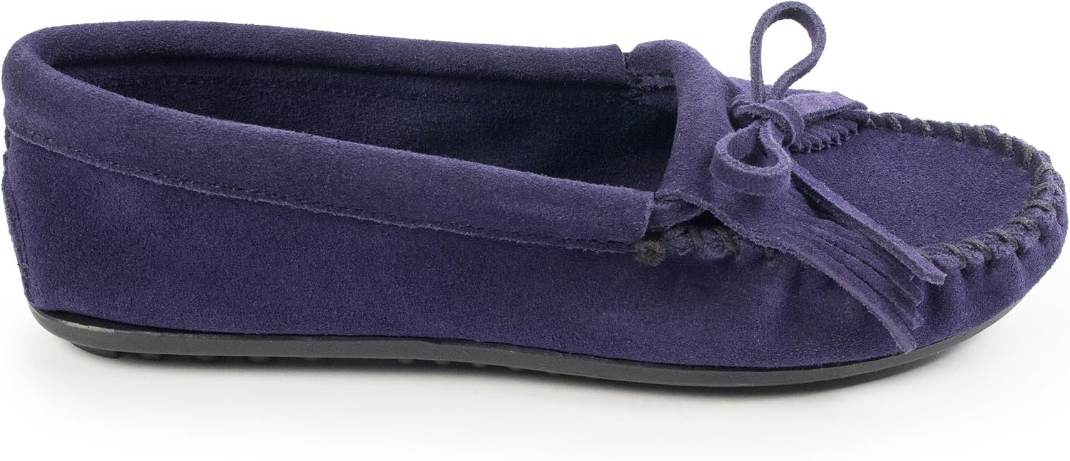 Minnetonka Women's Kilty Suede Hardsole Moccasin