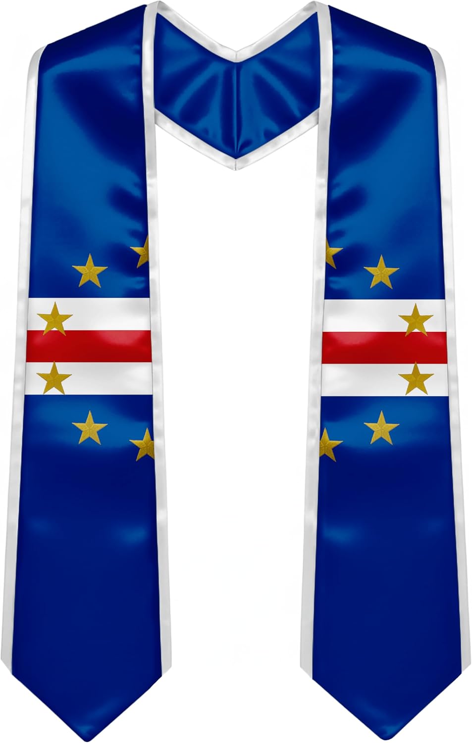 YOXEULL National Flag Embroidered Graduation Stole with Trim, Graduation Sash Graduates Gift, 72"