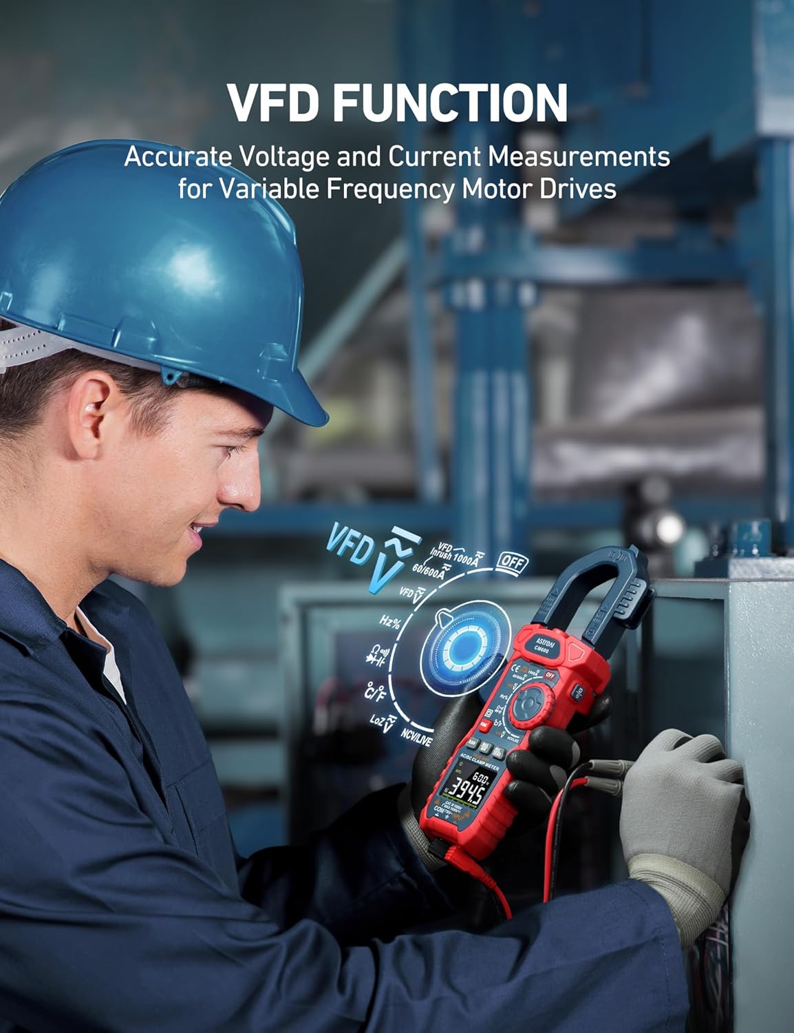 AstroAI Digital Clamp Meter Multimeter 2000 Counts Amp Voltage Tester Auto-ranging with AC/DC Voltage, AC Current, Resistance, Capacitance, Continuity