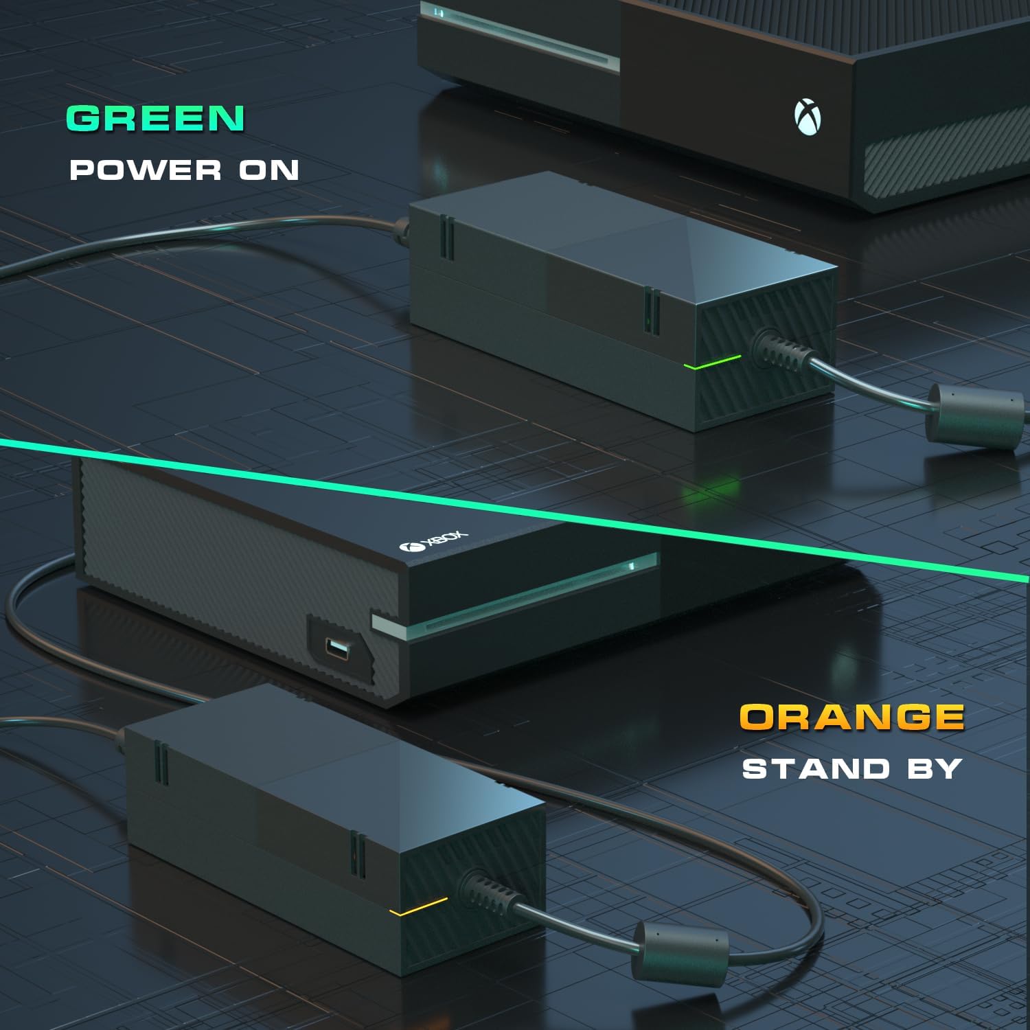 Ponkor Power Supply for Xbox One, AC Cord Replacement Power Brick Adapter 100-240V Compatible with Xbox One 360